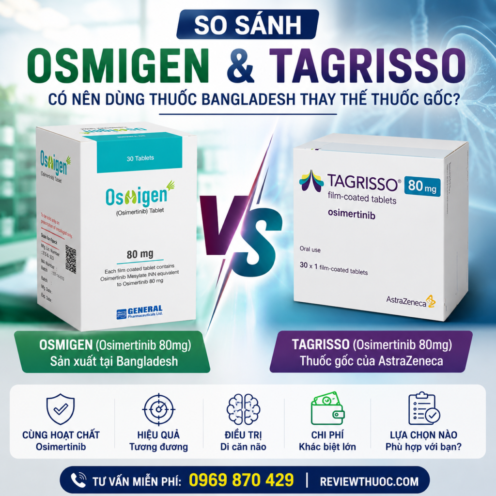 So sánh thuốc Osmigen và thuốc Tagrisso